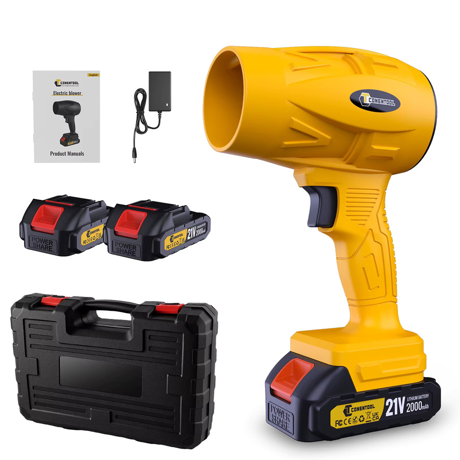 Conentool Elektrischer Turbo-Jet-Lüfter Gelb, Kabelloses Luftgebläse mit 60000 U/min und 200 m/s für Makita LXT 18 V Akku-System - Bild 6