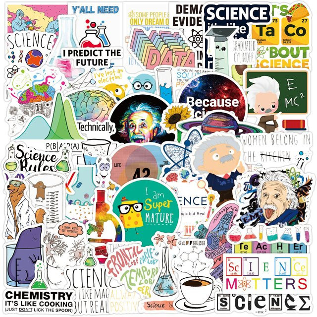Rspctou Wissenschaftslabor Cartoon Graffiti Aufkleber, wasserdichte Dekoration für Laptop, Telefon und Schreibwaren, Multicolor - Bild 1