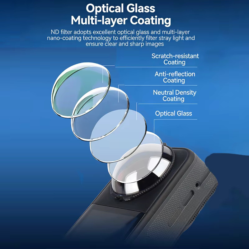 Insta360 ND-Filter-Kit aus optischem Glas mit ND16/32/64 Entspiegelungsfiltern für Insta360 X6 und X5 Action-Kameras - Bild 3