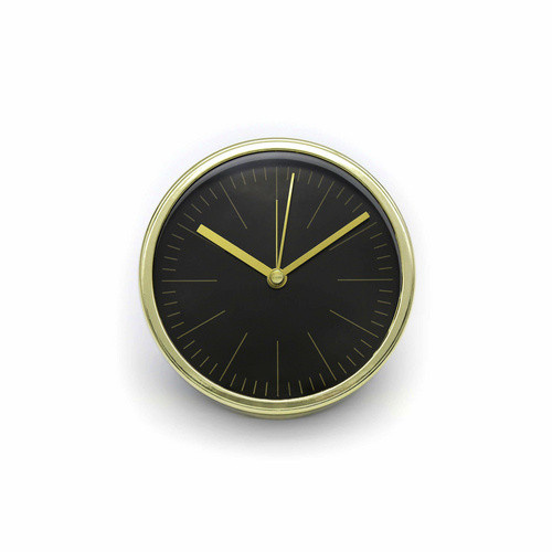 K&L Wall Art Tischuhr-Wecker analog in Gold und Schwarz, Durchmesser: 11,2 cm, Tiefe: 4,2 cm - Bild 2