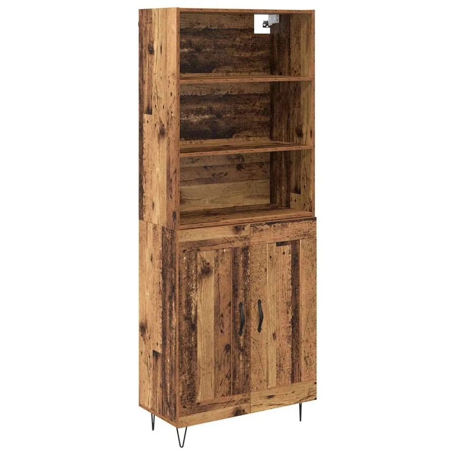 vidaXL Highboard 2-teilig aus Altholz und Holzwerkstoff in Braun im Industrie-Look - Bild 2