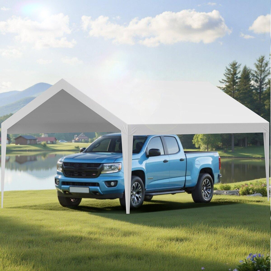 Buying Solutions MB Carport Ersatzdach als wasserdichte und UV-beständige Oberplane für Garagenzelte und Autoüberdachungen, Farbe: Weiß, B/T: 6 x 3,6 m - Bild 2