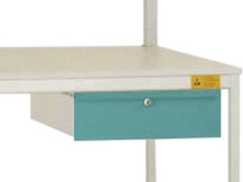 Manuflex LC4133.5021 ESD Einzelschubfach mit Schloss, Wasserblau RAL 5021, B/T/H: 42,5 x 55,0 x 13,5 cm - Bild 1