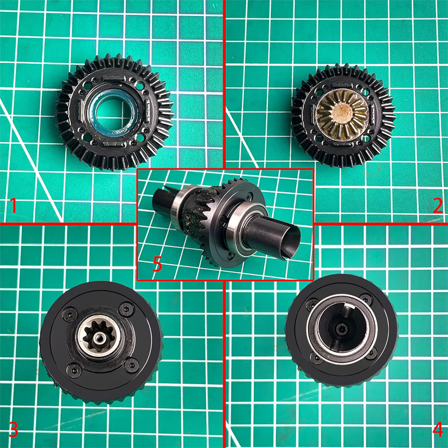 AXSPEED Differential Ritzel, 13T & 33T, für UDR Unlimited Desert Racer 1/7 RC Auto Upgrade Teile, Metall, Schwarz - Bild 4