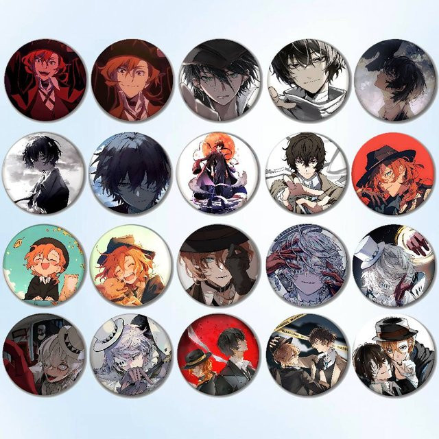 Brosche Anime B-Bungo Stray Dogs, Metall, Unisex - Bild 1