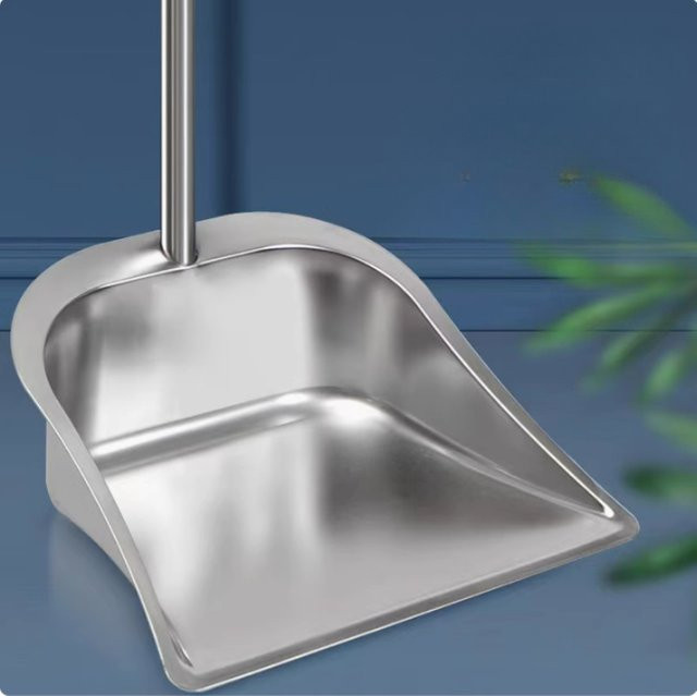 PDQ Kehrschaufel mit Eimer aus Edelstahl in Silber für Haushalt und Outdoor - Bild 1