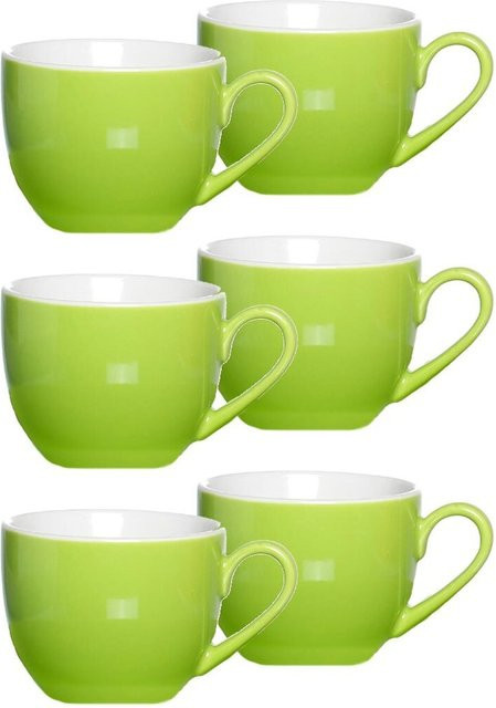 Ritzenhoff & Breker Espressotassen Doppio aus Porzellan, Grün, 6er Set, 80 ml - Bild 1