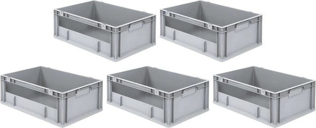PROREGAL SparSet 5x Eurobox NextGen Insight Eurobehälter Transportbox, Grau, H x B x T: 22 x 40 x 60 cm, 44 Liter - Bild 1