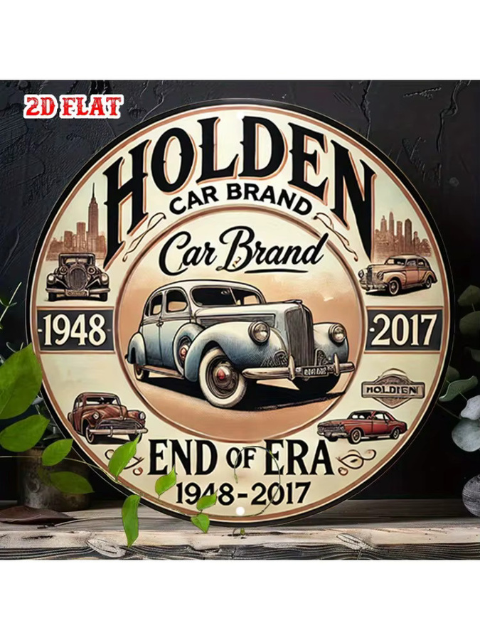 CIFBUY Halloden Heritage Vintage Auto Metallschild Rund in Multicolour zur Wanddekoration für Garage und Bar - Bild 7