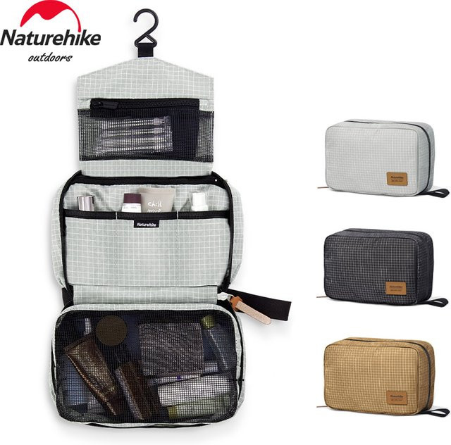 Naturehike SN03 Reise-Kulturbeutel zum Aufhängen, wasserdichte Kosmetik-Aufbewahrungstasche für Camping und Wandern, Grau - Bild 1