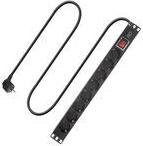 ACT Steckdosenleiste PD3005 PDU 19 1U mit 8x Typ F CEE7/7 Steckplätzen, 2,5m Kabel, Schwarz - Bild 1