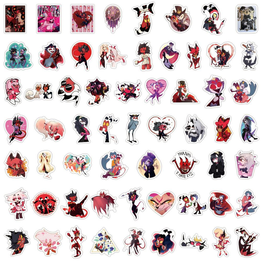 Helluva Boss Anime Graffiti Aufkleber Set, wasserfeste DIY Sticker in Multicolour für Notizbücher, Gitarren und Skateboards - Bild 2