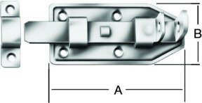 Türschlossriegel Vormann verzinkt silber, Länge: 160 mm, Breite: 65 mm, mit Schlaufe - Bild 1