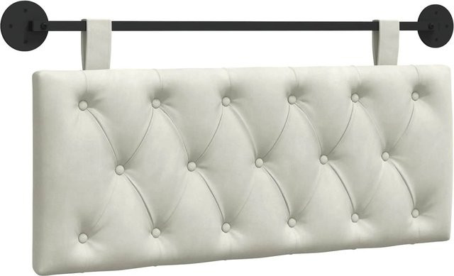 vidaXL Wandmontiertes Polsterpaneel aus Samt in Creme, B/H/T: 110 x 55 x 7 cm - Bild 1