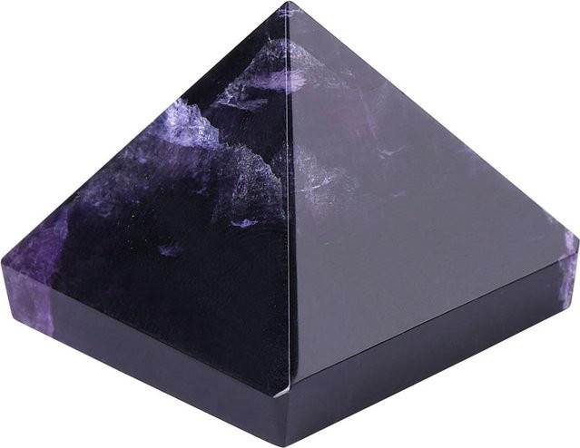 TOMTOP JMS Kristallpyramide aus natürlichem violettem Fluorit und Amethyst als dekorative Tischdekoration - Bild 1