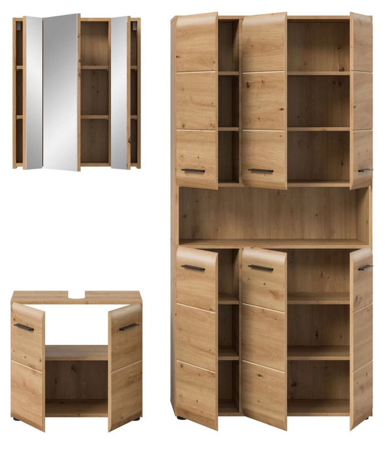 Badmöbel Set Cover von Inn.Furn in Eiche Matt, 3-teilig, Braun, Breite: 165 cm - Bild 3
