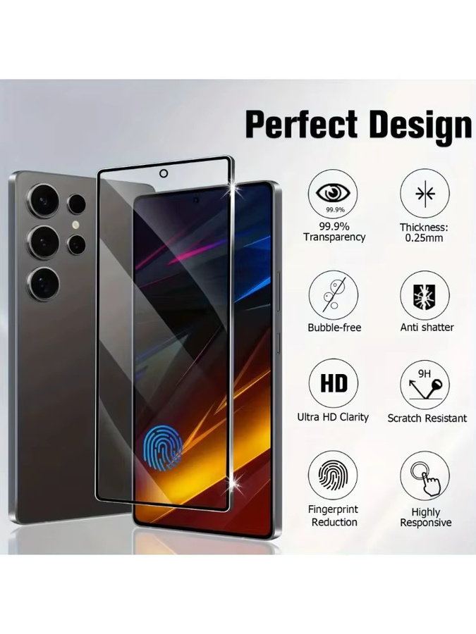 3er-Pack Ultra HD Panzerglas-Displayschutz für Samsung Galaxy S25 S24 S23 S22 S21 Ultra Plus FE, transparent und sturzsicher - Bild 7