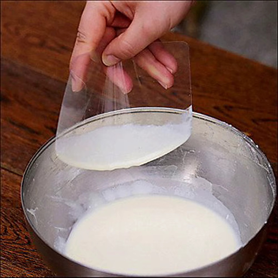 APWIKOGER Teigschaber Set aus transparentem Kunststoff mit glatter und gezackter Kante für Kuchen, Creme und Fondant - Bild 4