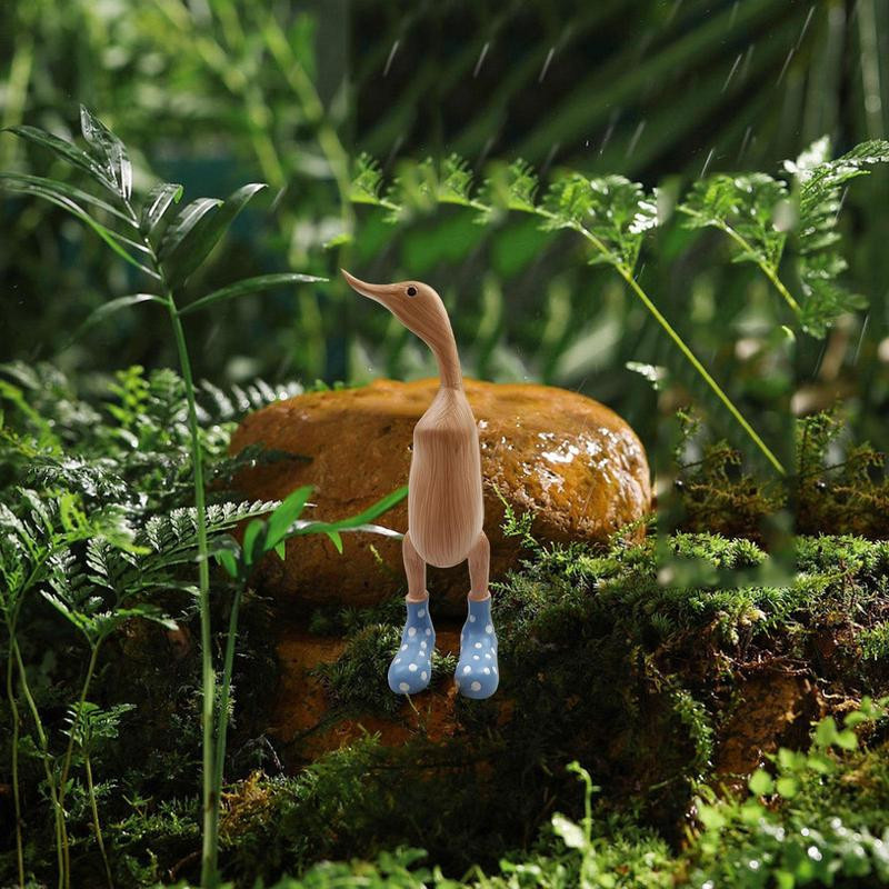 Happy Camp Entenskulptur aus Kunstharz in Blau mit Regenstiefeln, Dekofigur für den Tisch, Höhe: 15 cm - Bild 2