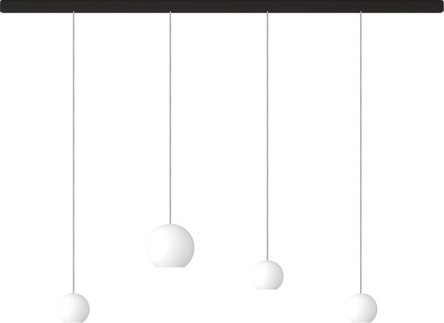 KOMOT KOS Quattro SL LED-Pendelleuchte mit Tunable White, Schwarz matt, Edelstahl und Opalglas, Länge: 200 cm - Bild 1