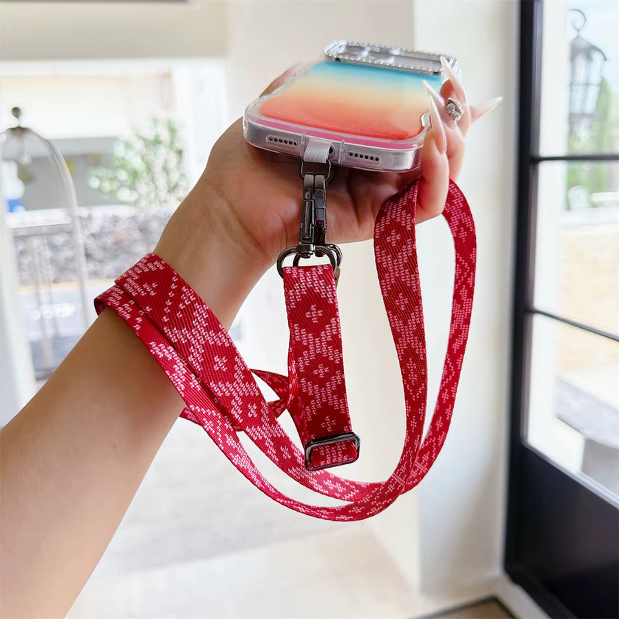 Personalisierter verstellbarer Handyhalter als breites Umhängeband und Crossbody-Schulterriemen in Multicolor - Bild 3