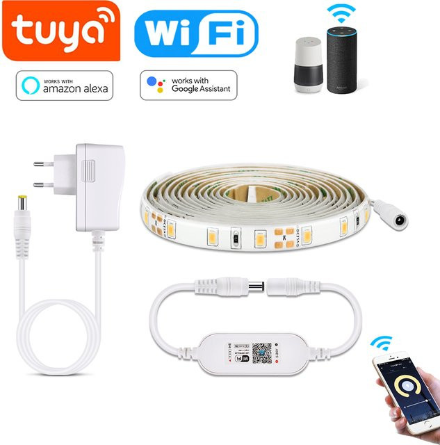 Tuya WIFI Wasserdichter RGB LED Streifen mit 60 LEDs/m für Alexa und Google Home zur Hintergrundbeleuchtung und Dekoration - Bild 1