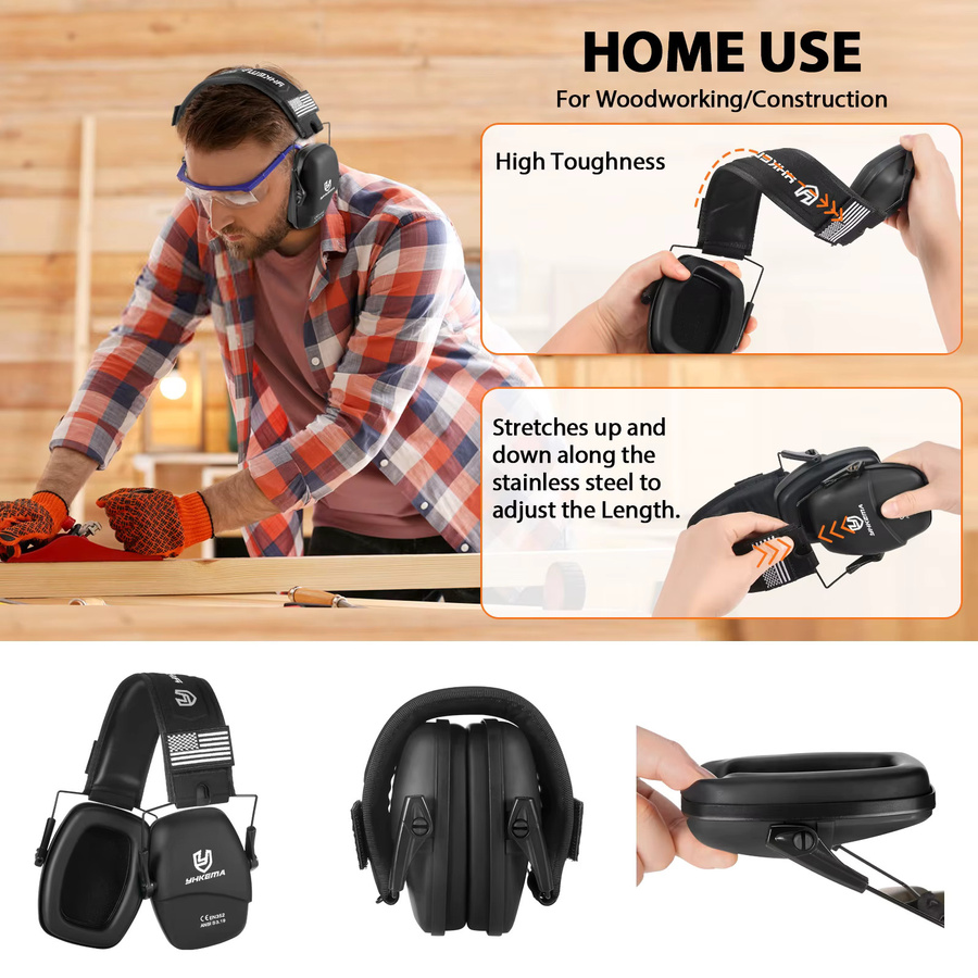 YHKEMA Taktisches Headset Gehörschutz Schießkopfhörer mit 25 dB Geräuschreduzierung in Schwarz - Bild 4