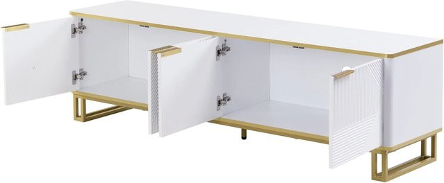 okwish TV-Schrank in Weiß mit Metallbeinen und Stauraum für dein Wohnzimmer, B/T/H: 160 x 37,5 x 48 cm - Bild 1