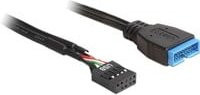 Delock USB 2.0 Adapterkabel 9 Pin Header Buchse auf USB 3.2 Pin Header Stecker in Schwarz - Bild 1