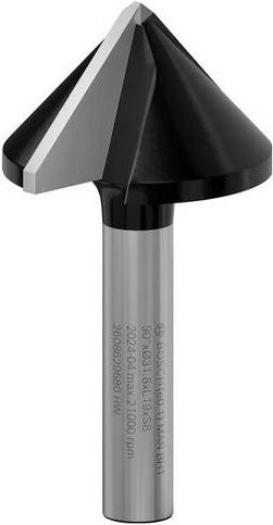 Bosch PRO Spitznutfräser Hartmetall Silber, Ø 31,8 mm, Schaftdurchmesser 8 mm, Arbeitslänge 19 mm, Gesamtlänge 60 mm - Bild 1