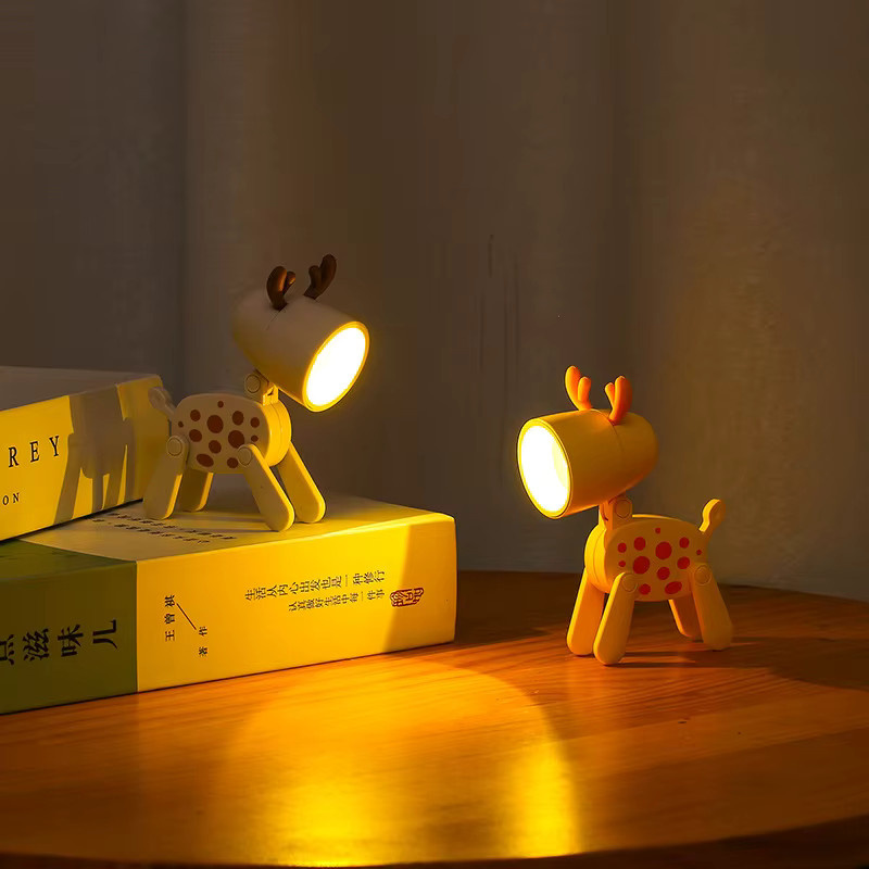 IEEYEEY Mini LED Nachtlicht als klappbare Schreibtischlampe in niedlicher Tierform für Kinderzimmer und Schlafzimmer, warmweiß und verstellbar - Bild 3