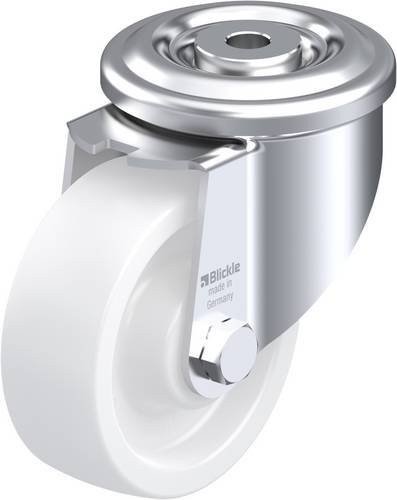 Blickle LKR-SPO 100G Lenkrolle aus verzinktem Stahl und Kunststoff, Rad-Durchmesser: 10 cm, Tragfähigkeit: 350 kg, Farbe: Weiß - Bild 1