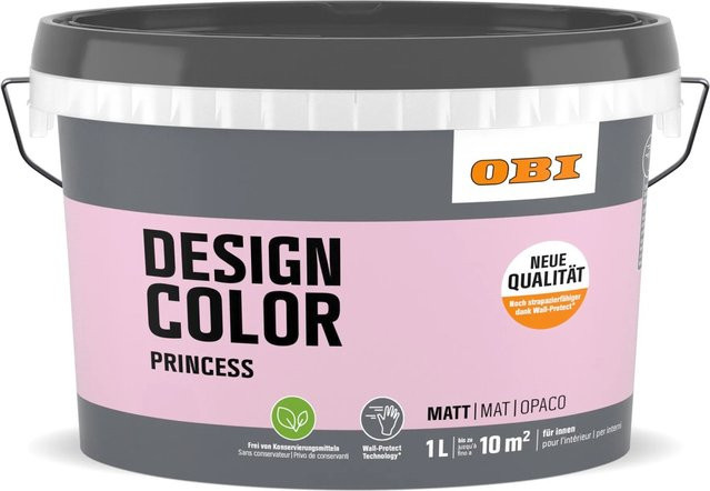 OBI Design Color 1 Princess Dispersionsfarbe auf Wasserbasis in Pink und Multicolour - Bild 1