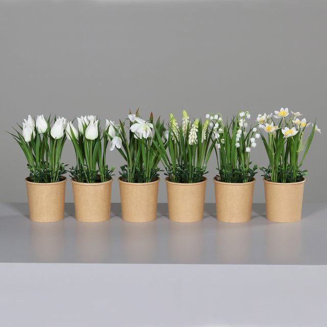 Kunstblume Frühjahrsblüher in Beige und Multicolour für die Tischdekoration - Bild 1