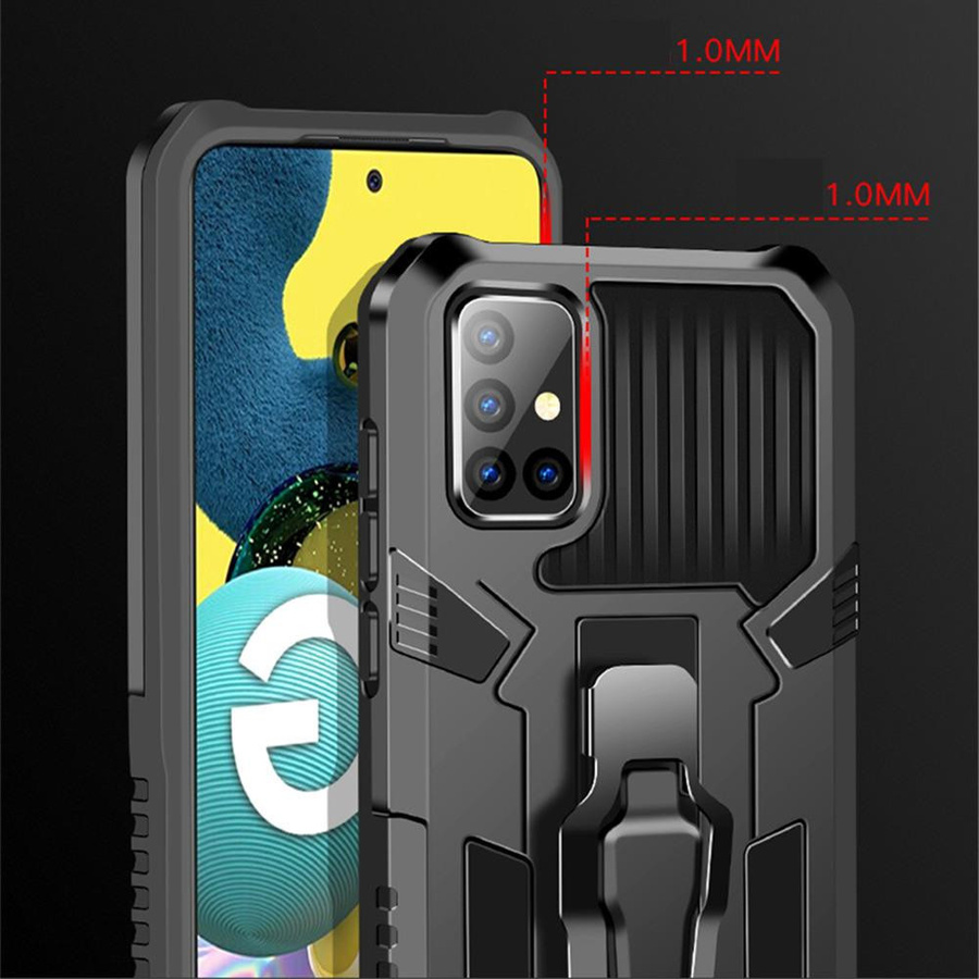 Stoßfeste Hybrid-Schutzhülle mit Ständer für Samsung Galaxy A-Serie und S20 FE in Schwarz - Bild 2