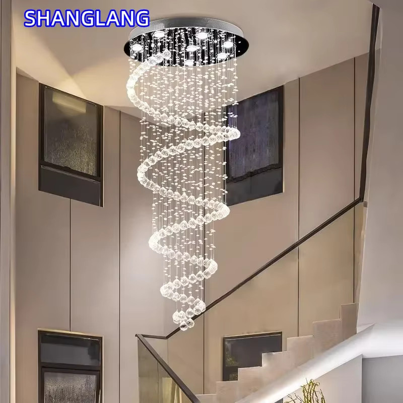 LED Kristall Deckenleuchte in Spiralform als hängender Kronleuchter in Transparent für Wohnzimmer, Schlafzimmer, Flur und Treppenhaus - Bild 2