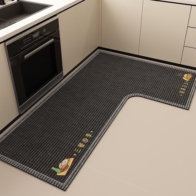 L-förmige Kieselgur-Bodenmatte von Yiran Furniture, grau, wasserabsorbierend und rutschfest, B/T: 80 x 150 cm - Bild 1