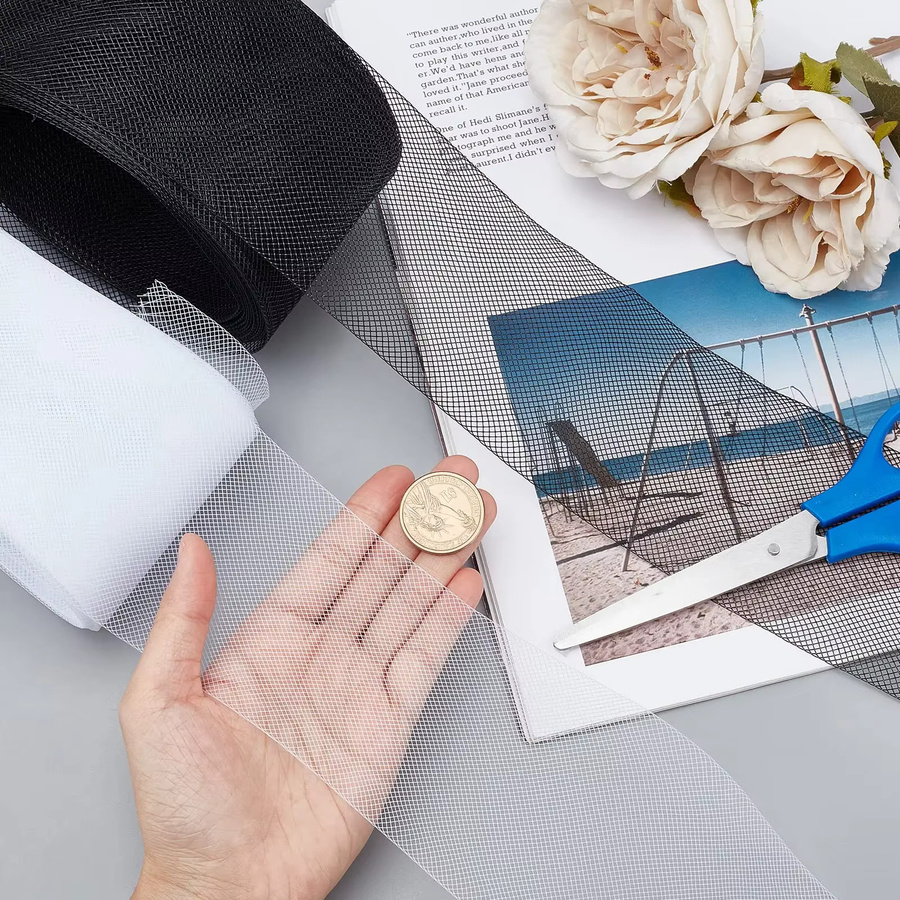 Weißes Rosshaargeflecht aus Polyester zum Nähen und Basteln für Hüte und Fascinator - Bild 3