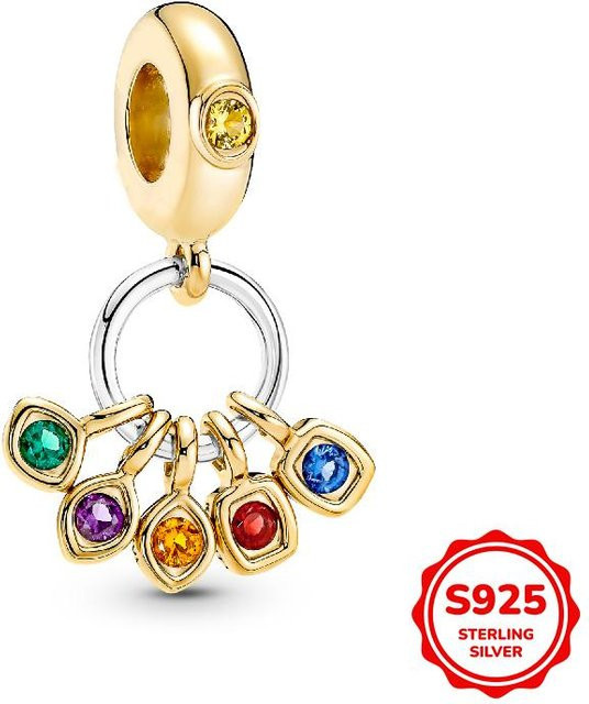 Lampayan Anhänger Charm Marvel Spider-Man und Captain Americas Schild, Kupfer, Zirkonia, Kristall, Damen - Bild 1