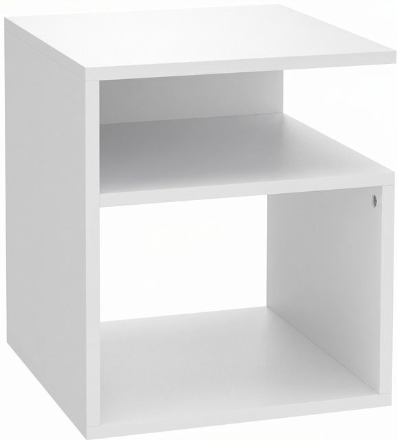 Aosom Moderner Beistelltisch mit 3 offenen Ablagen in Weiß, B/T/H: 35 x 35 x 41,5 cm - Bild 1