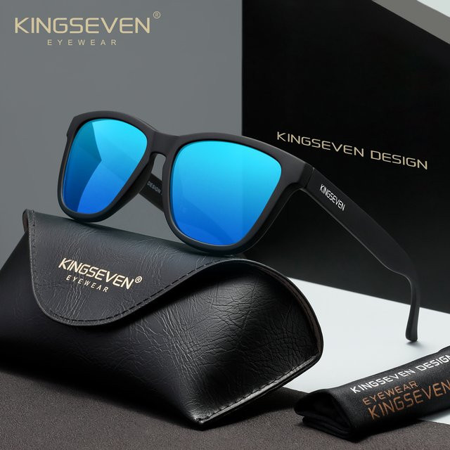 KINGSEVEN Sonnenbrille, quadratisch, Vollrand, Unisex, schwarz, polarisiert - Bild 1