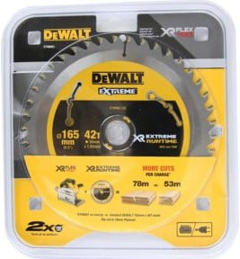 DEWALT Kreissägeblatt DT99561-QZ für Tauchsägen, Durchmesser: 165 mm, Bohrung: 20 mm, 42 Zähne, Carbide Tipped, Silber - Bild 2