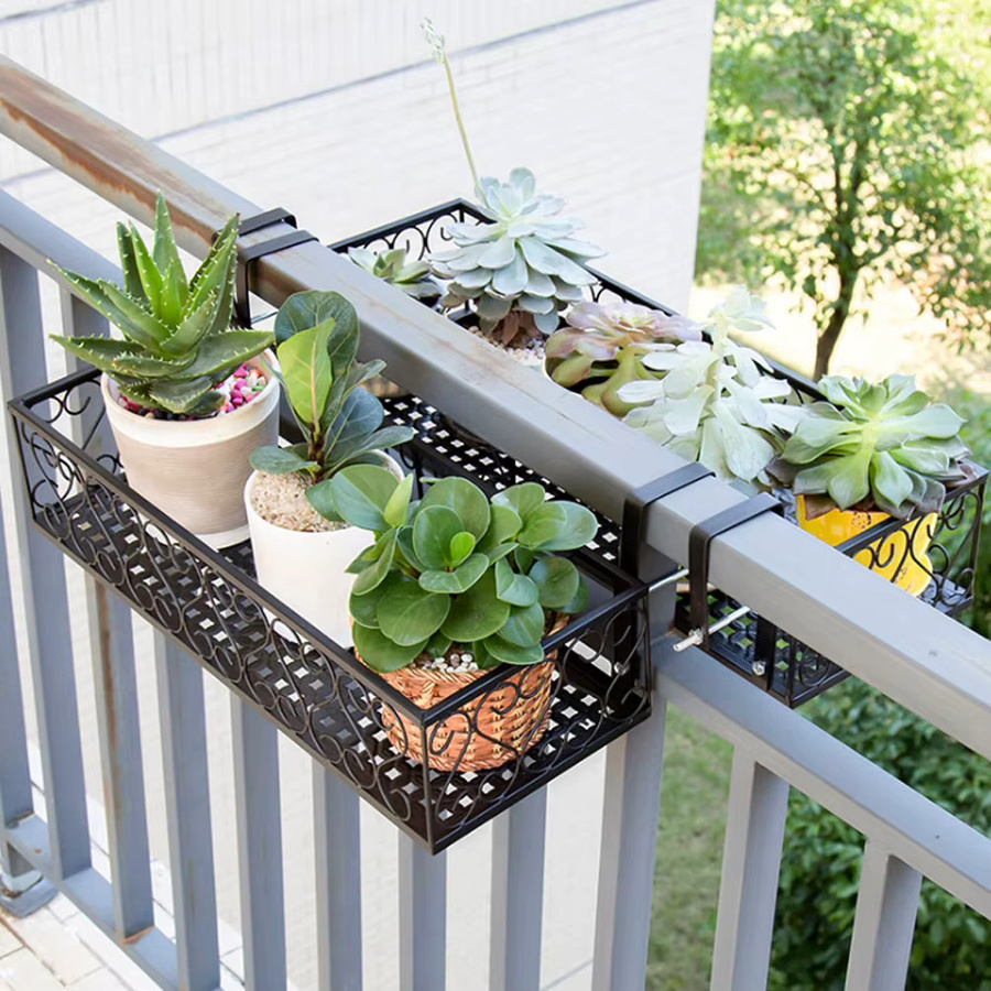 TOPINCN Balkon Blumenregal aus Eisen in Schwarz Matt für Garten, Balkon und Korridor - Bild 3