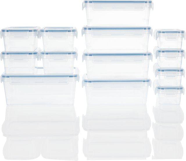 LIVARNO HOME Frischhaltedosen-Set aus Kunststoff mit Clip-Verschluss, 13 Stück, transparent, BPA-frei - Bild 1