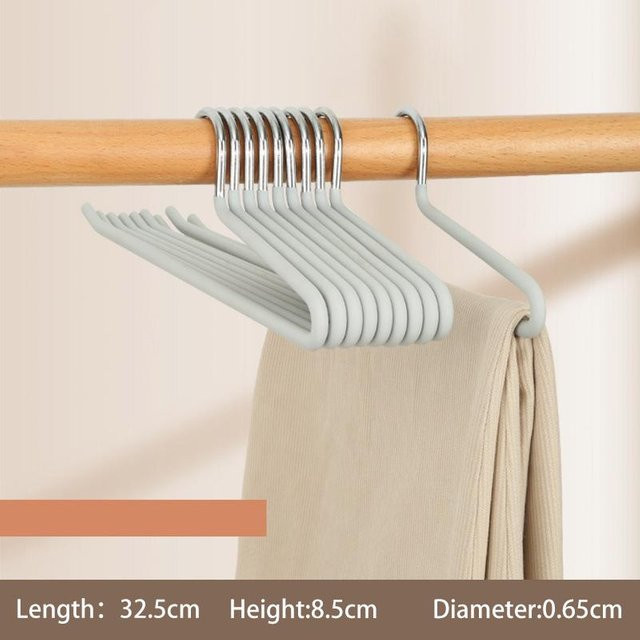 10 Stück Hosenbügel aus Chrommetall und Kunststoff von Binchi Outdoor Equipment, Farbe: Beige, Breite: 28 cm - Bild 1