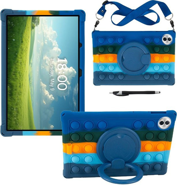 360 Grad drehbare Silikonhülle für Honor Pad 10 12.1, Honor Pad 9, X9A, X8A, 11, X9, 11.5, Magic Pad 12.3 und HonorPad X8A 11 2024 in Multicolour - Bild 1