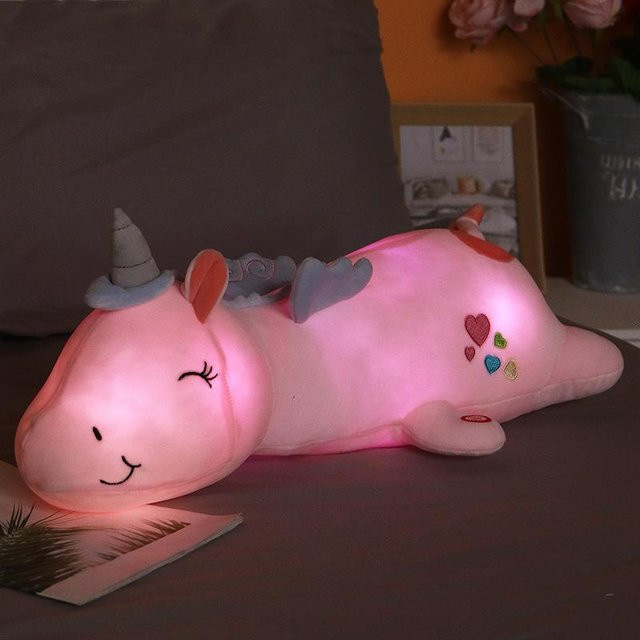 Einhorn Puppen Kissen Plüschtier, rosa, 60cm - Bild 1