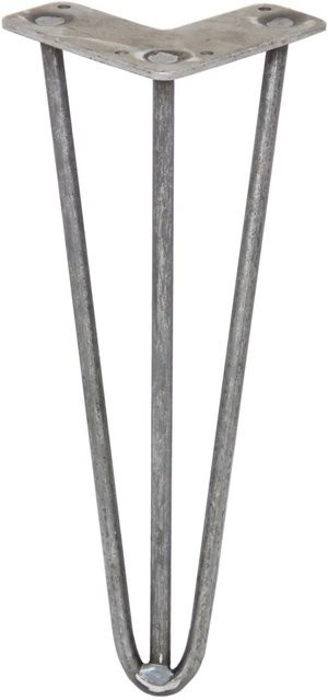 Monstershop Hairpin Tischbeine aus Edelstahl mit 3 Streben, 4 Stück, Farbe: hell, Höhe: 30,5 cm - Bild 1