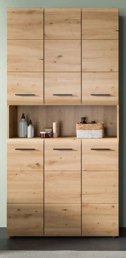 Moderner Badezimmer Hochschrank von Inn.Furn in Eiche, B/H: 90 x 185 cm - Bild 1
