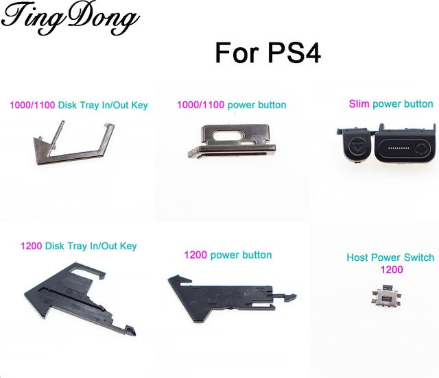 TingDong Ersatz Zubehör Disc Drive Auswerfen Schalter Taste Clip für PS4 1000, 1100, 1200 und Slim Konsole - Bild 1